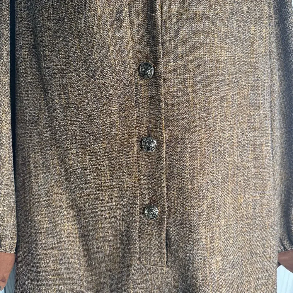 Vintage 1980 Brownstone Studio NY Shift Dress Velvet Collar Size 18P Lagenlook - Picture 5 of 10